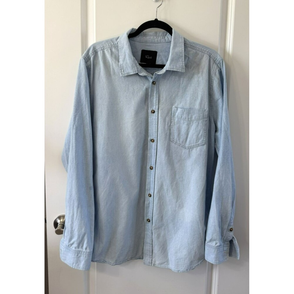 Rails Colton Mens XL Chambray Button Up Shirt Vintage Wash Cotton Casual